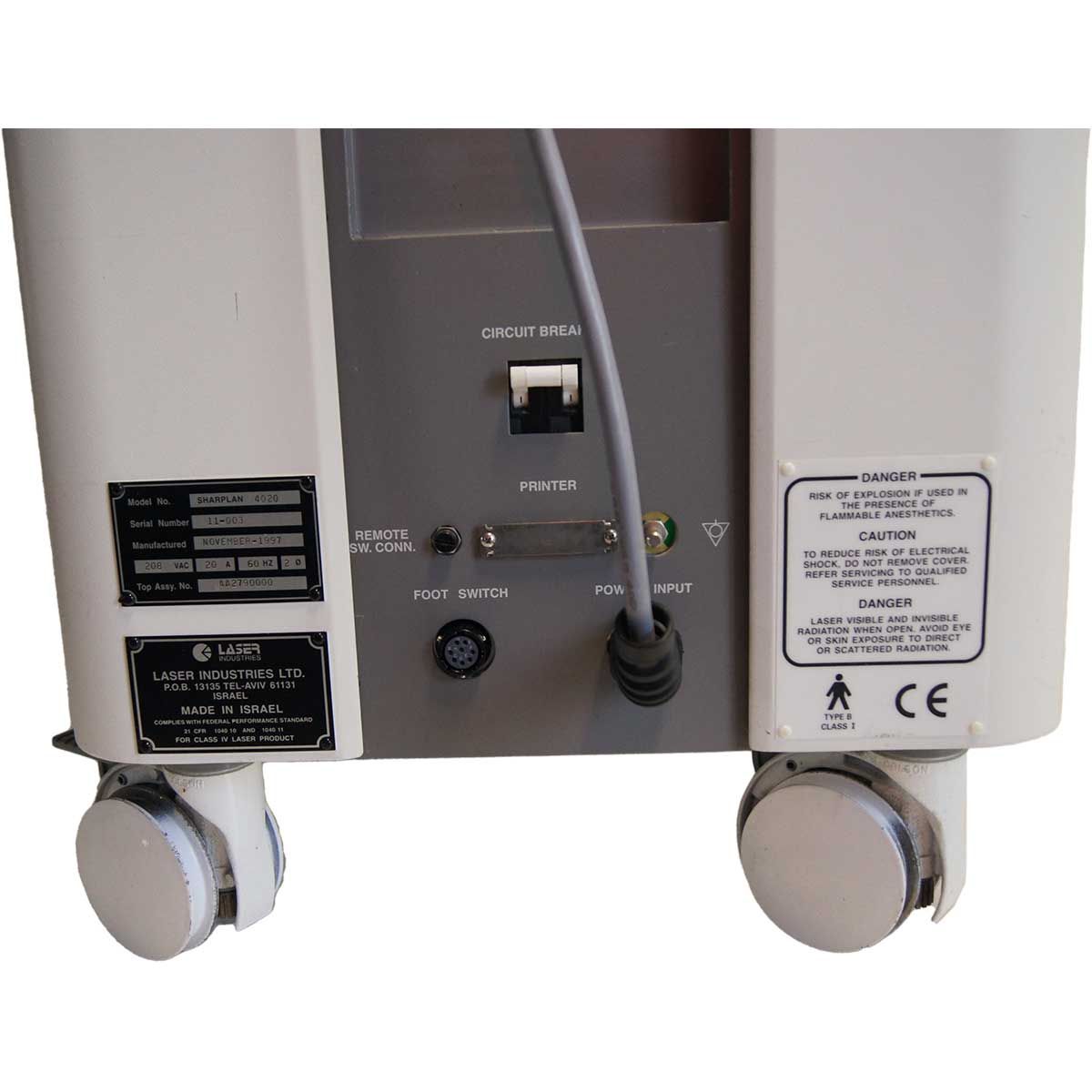 1997 Sharplan Erbium 4020 Class IV CO2 Laser System with Sure Touch Scanner